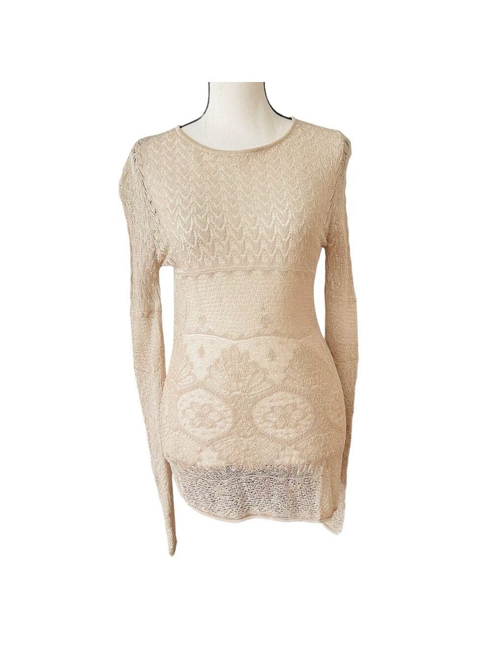 Carole Little Elegant Beige Knit Sweater